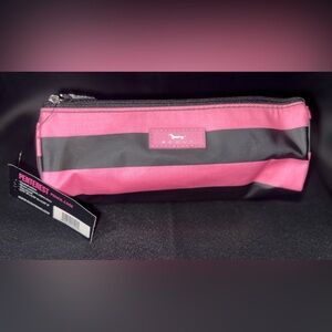 Scout Pink and Black Striped Pencil Pouch